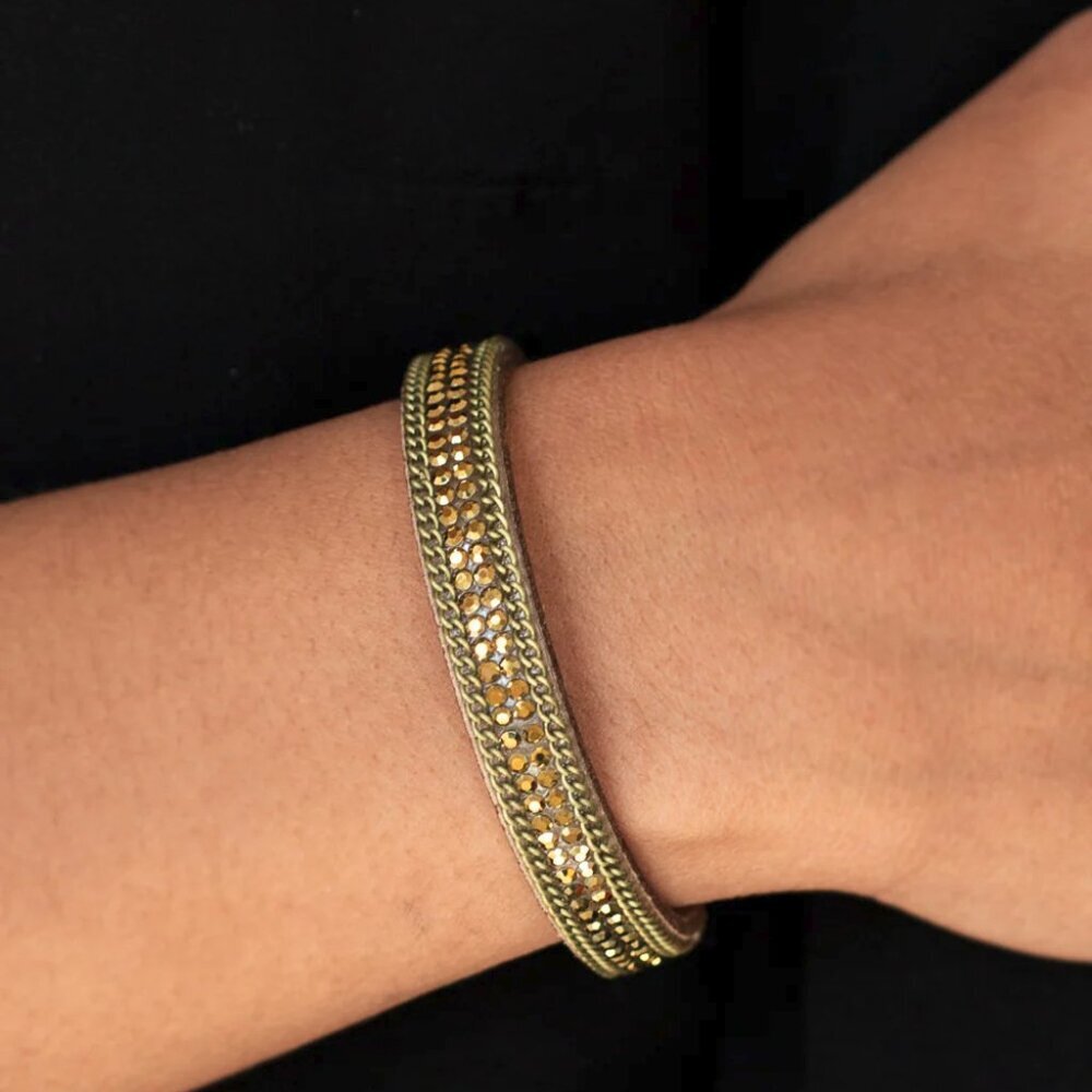 Paparazzi Jewelry Accessories - Babe Bling - Brass Bracelet - Vintage
